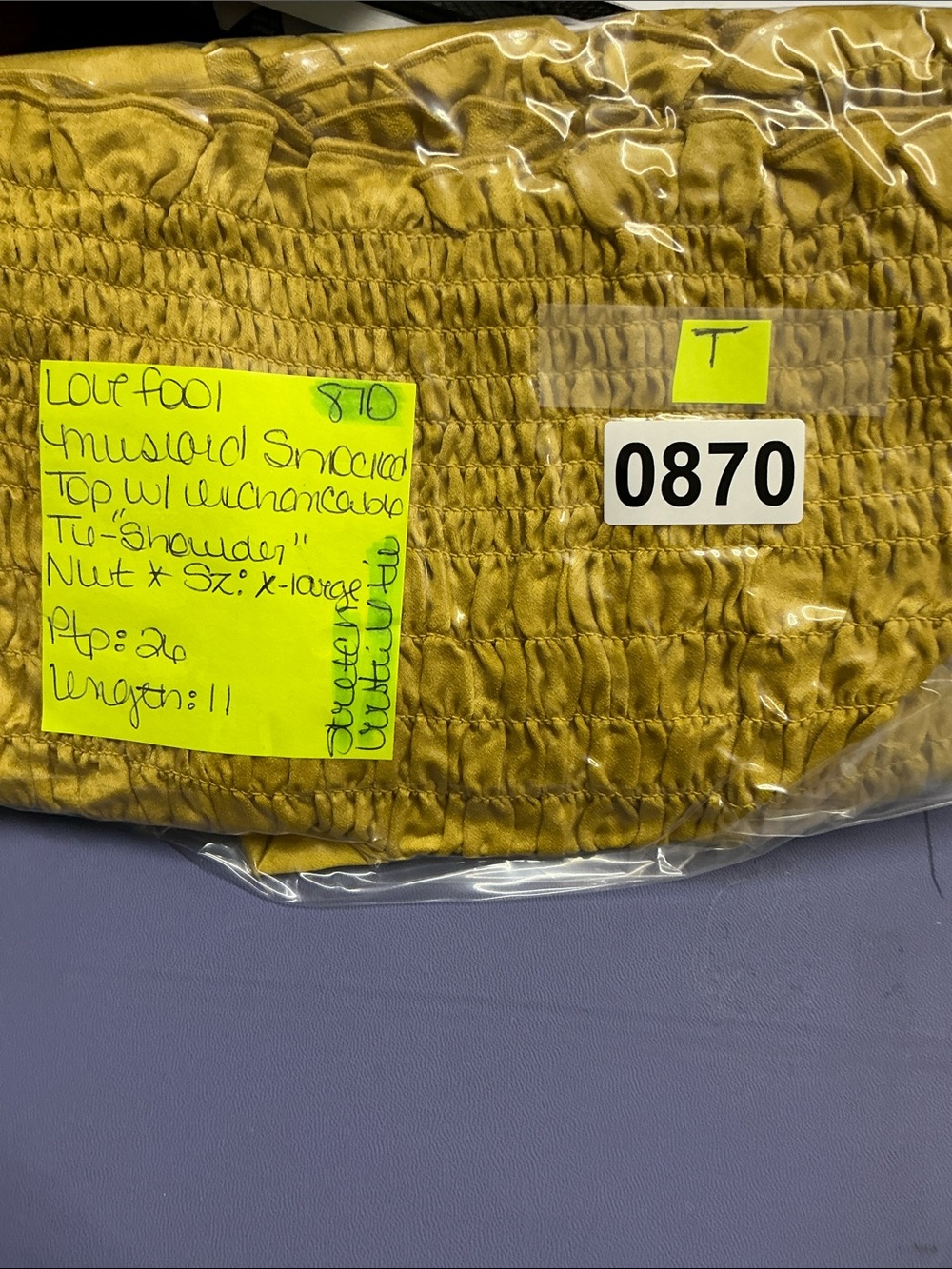 MUSTARD Smocked Ruffled Tank Top - Picture 5 of 5